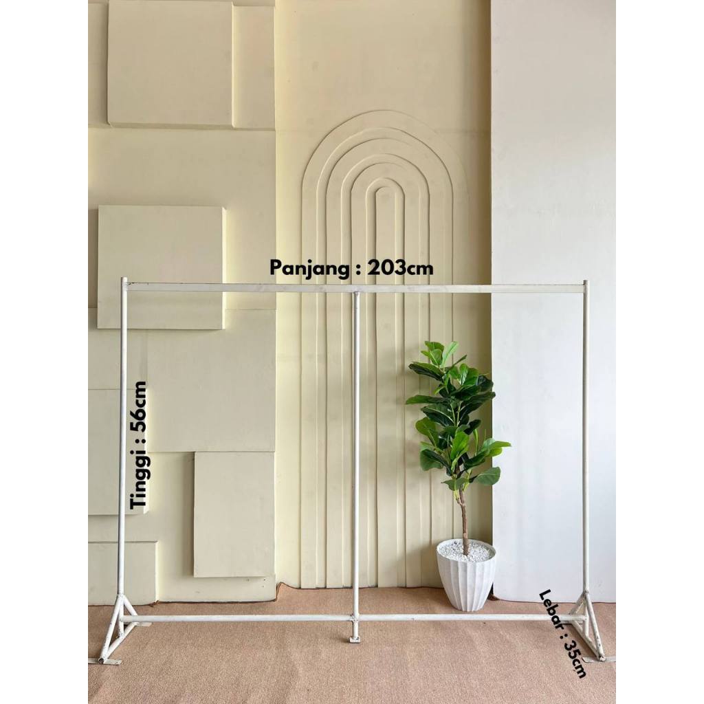 Rak Gantung Baju Serbaguna 7 - Besi - Stand Hanger - Pajangan Gawang Berdiri - Stainless -  Bekas - 