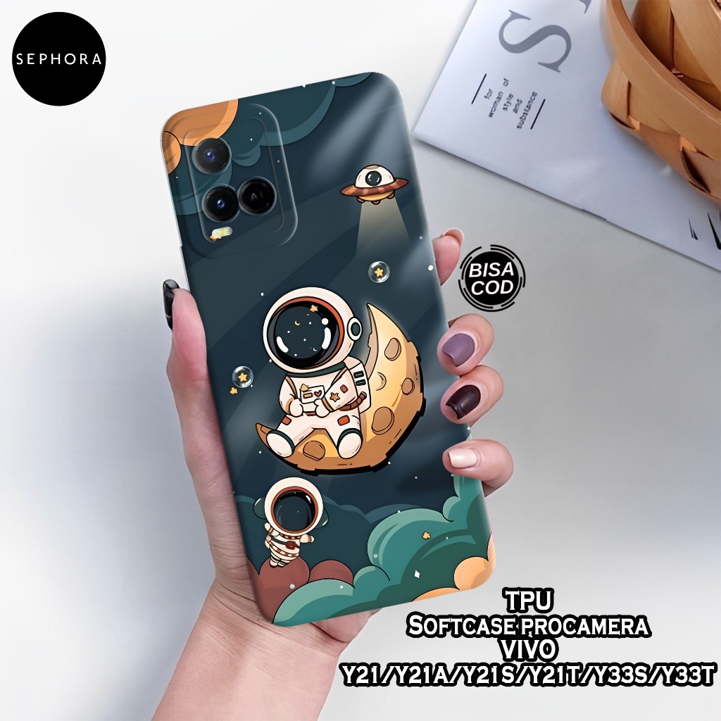 Case VIVO Y21/Y21A/Y21S/Y21T/Y33S/Y33T - Fashion Case Astronot - Softcase VIVO Y21/Y21A/Y21S/Y21T/Y3