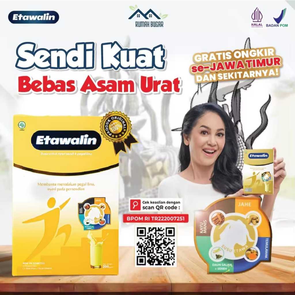 

PROMO! Etawalin Atasi Asam Urat Rematik, Saraf Kejepit, Nyeri Sendi & Menjaga Kesehatan Tulang Sendi