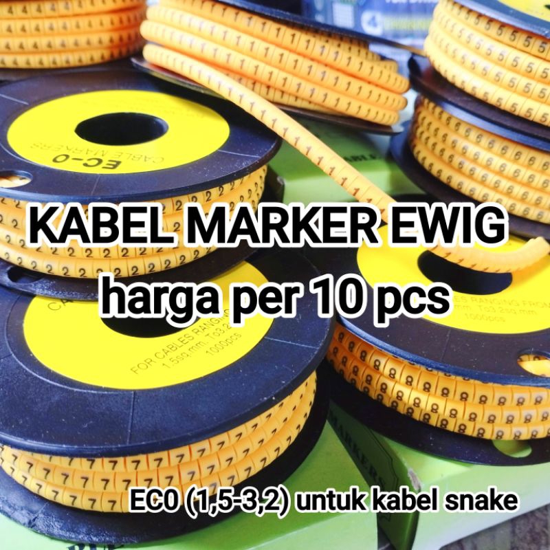 KABEL MARKER EWIG/ CABLE MARKER EWIG/ PENANDA NOMOR KABEL/ HARGA PER 10 PCS
