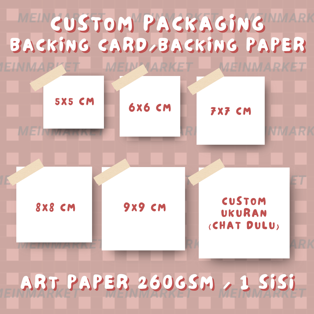 

Custom Backing Card Paper Untuk Packing Packaging Alas Kemasan Bungkus Packing Aksesoris Stiker Pin Beads Gelang Kalung Anting Accessoris ThankYou Card KartuNama Nama Thank You