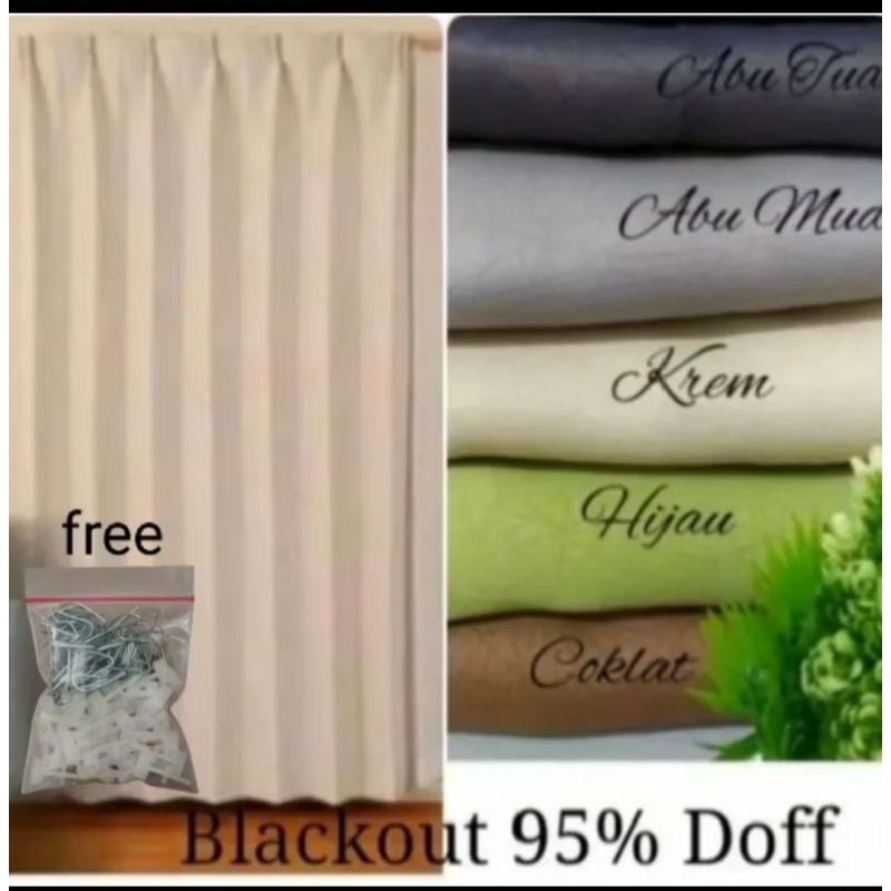 Gorden plisket Gorden blackout tebal premium