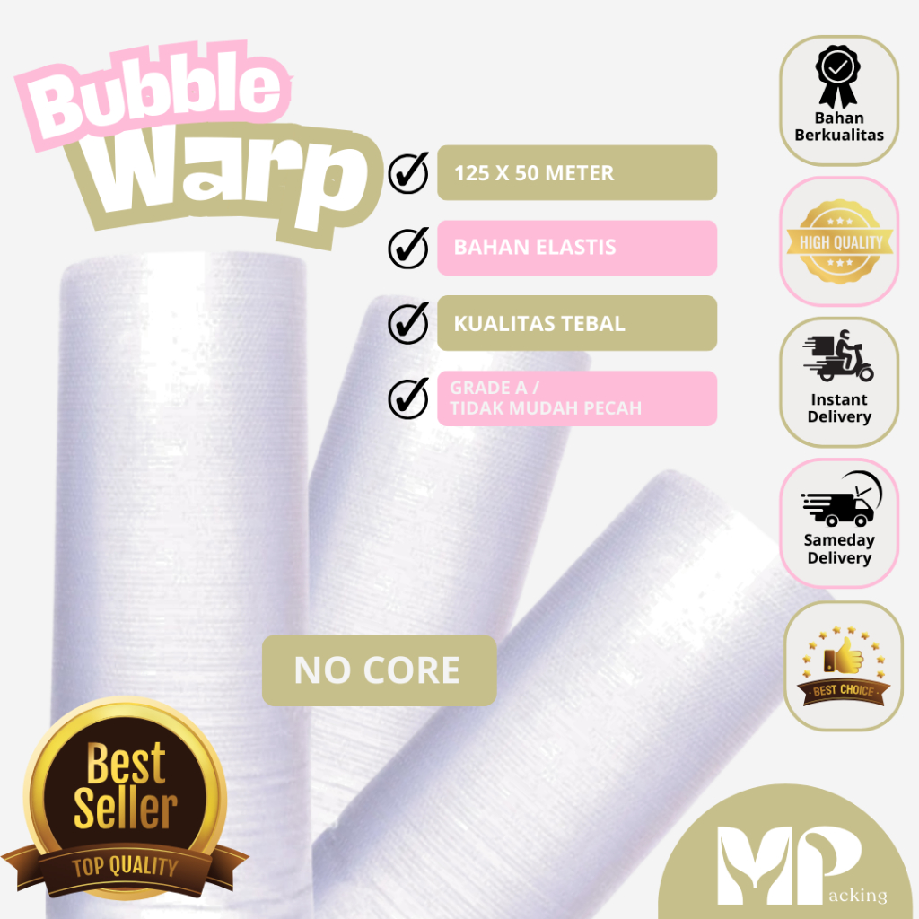 

BUBBLE WARP BENING 125 x 50 m Grade A premium NON CORE