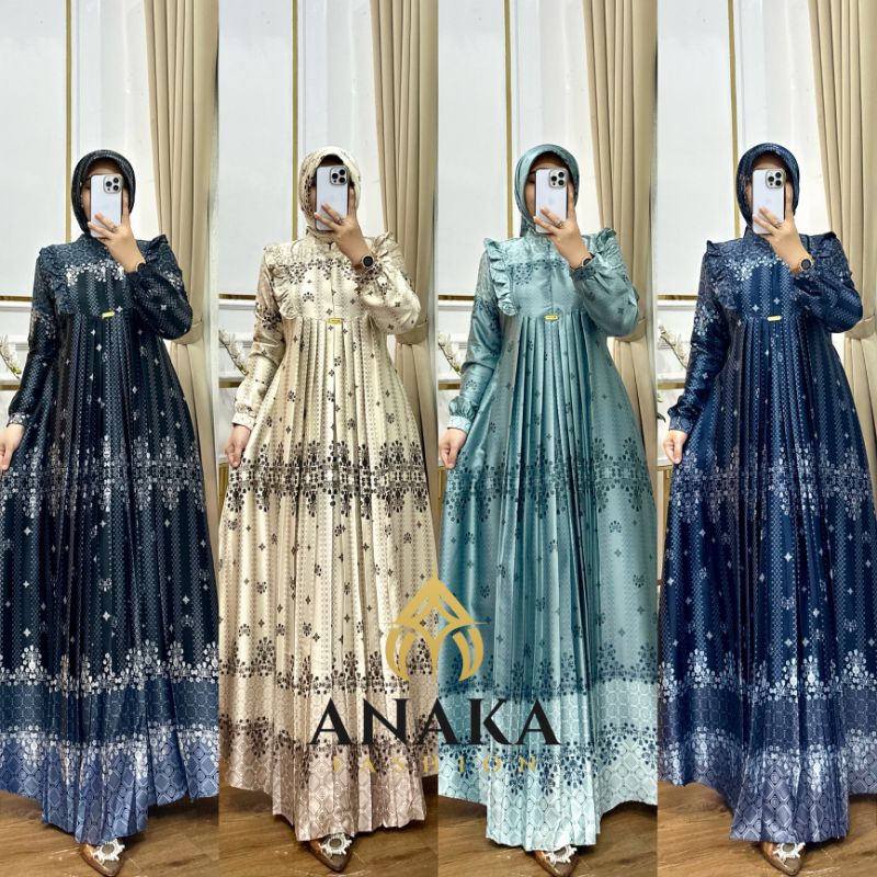 Gamis set hijab Anaka original Dior silk