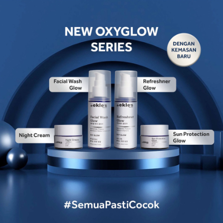 dr Ekles Skincare - Paket Oxy Glow Brightening with Toner - Facial Wash, Toner, Sun Protection & Nig