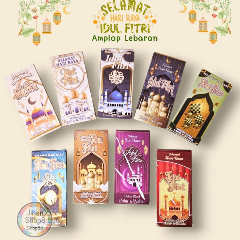 

Amplop lebaran Angpau lebaran karakter Masjid ukuran L/panjang (Dop HVS) isi 100 lembar mix 9 gambar