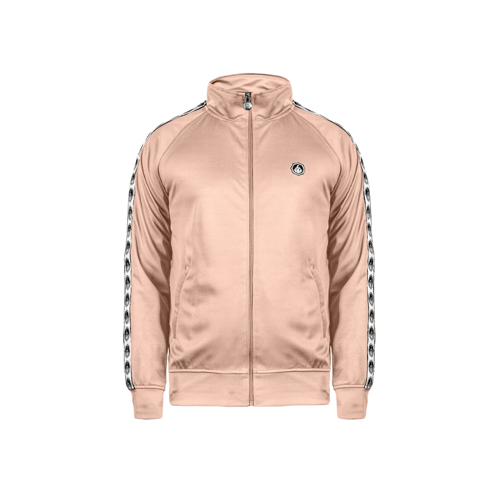 Prung Crovari Jaket Tracktop Taped Warna Cream Jaket Olahraga