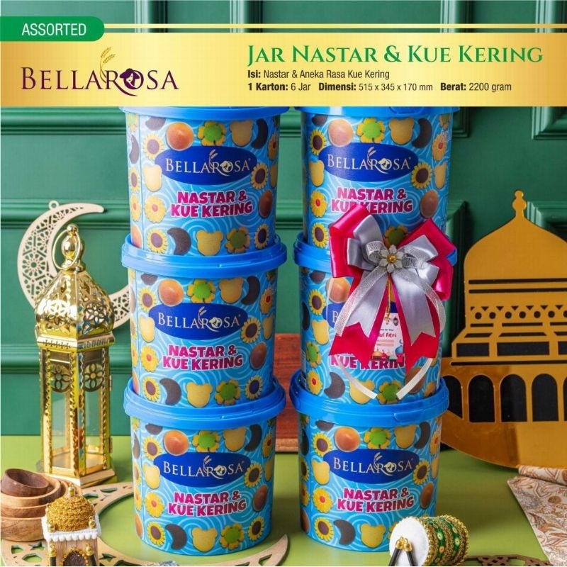 

Bellarosa Paket Nastar,Kue Kacang dan kue kering dalam ember