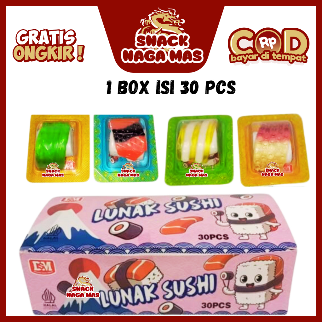 

DSM PERMEN LUNAK SUSHI GUMMY [1 BOX ISI 30 PCS]