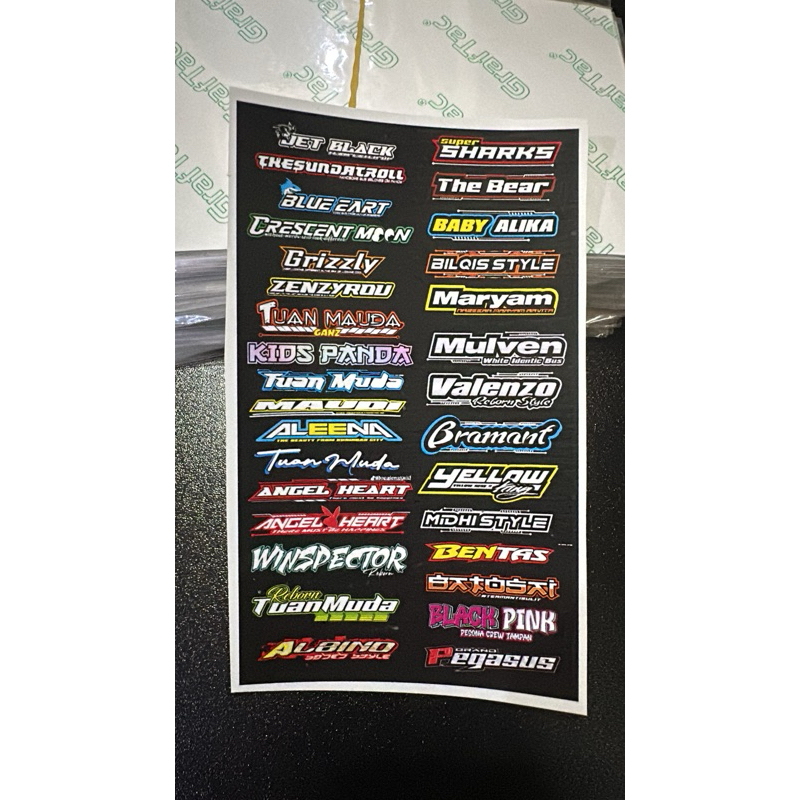 

stiker miniatur julukan bus sudah cutting