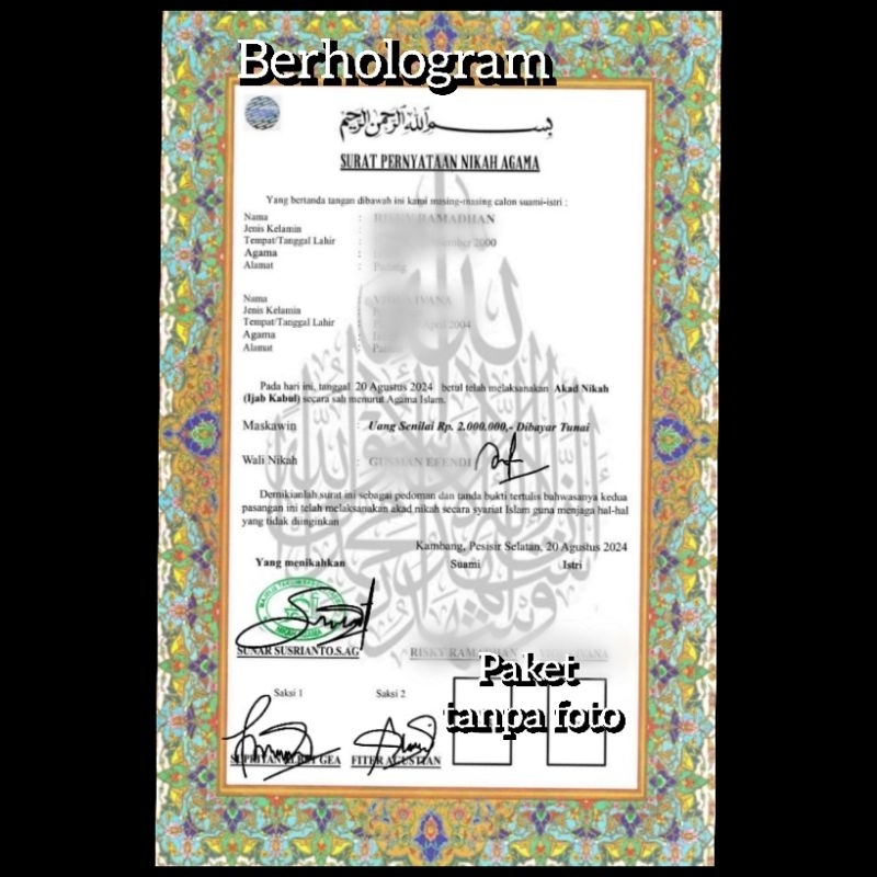 

surat s.i.r.1/tanpa foto /baca diskrispi dulu