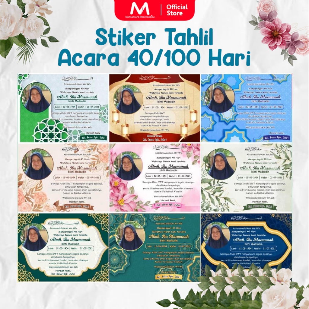 

CETAK STIKER TAHLIL 40 HARI / 100HARI / 1 TAHUNAN / CUSTOM STICKER TAHLILAN