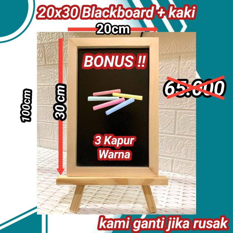 

Papan Tulis Kapur 20x30 + kaki (Bonus 3 kapur warna)