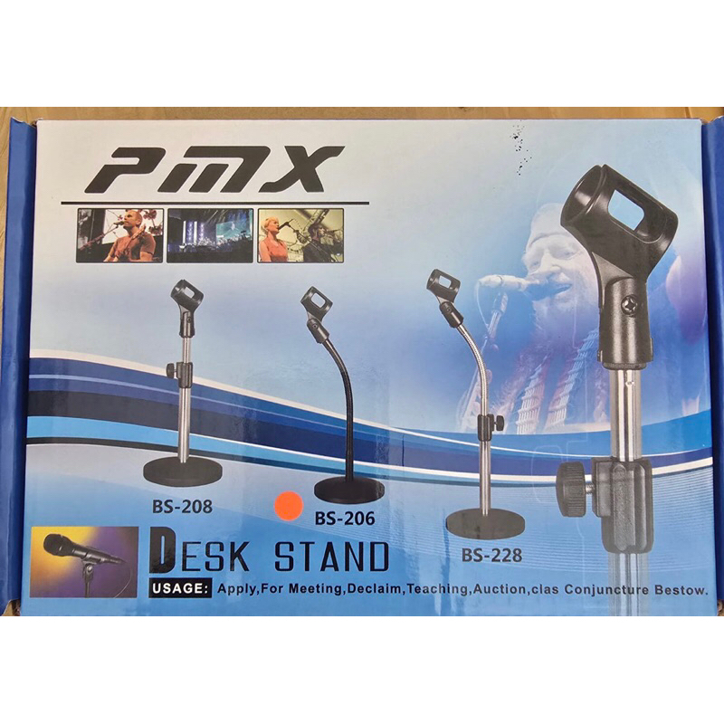 Stand Mic Meja Stand Mic Pendek Desk Stand PMX BS 206