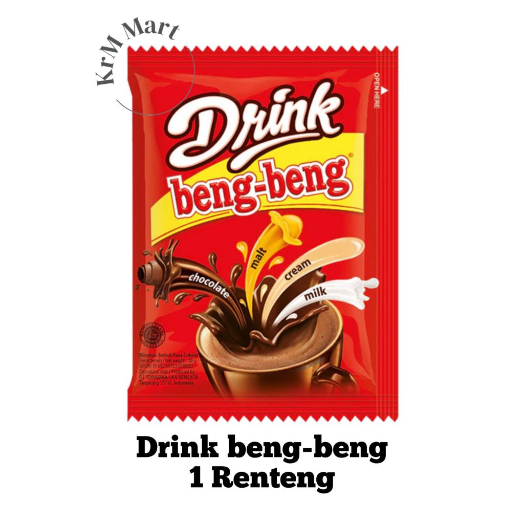 

Drink Beng Beng 1 renteng renceng minuman bubuk serbuk coklat cokelat chocolate malt cream milk susu instan beng-beng