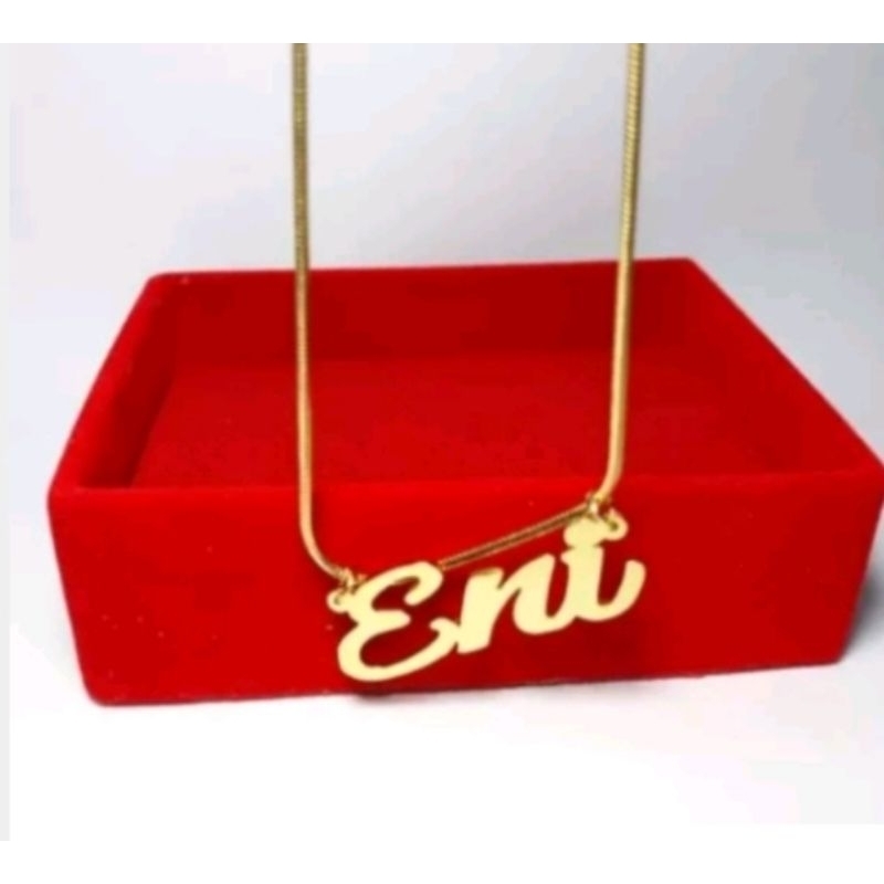 kalung ukir Nama castum titanium