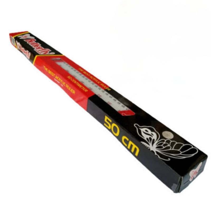 

penggaris plastik 50cm buttfly 1box isi 12pcs