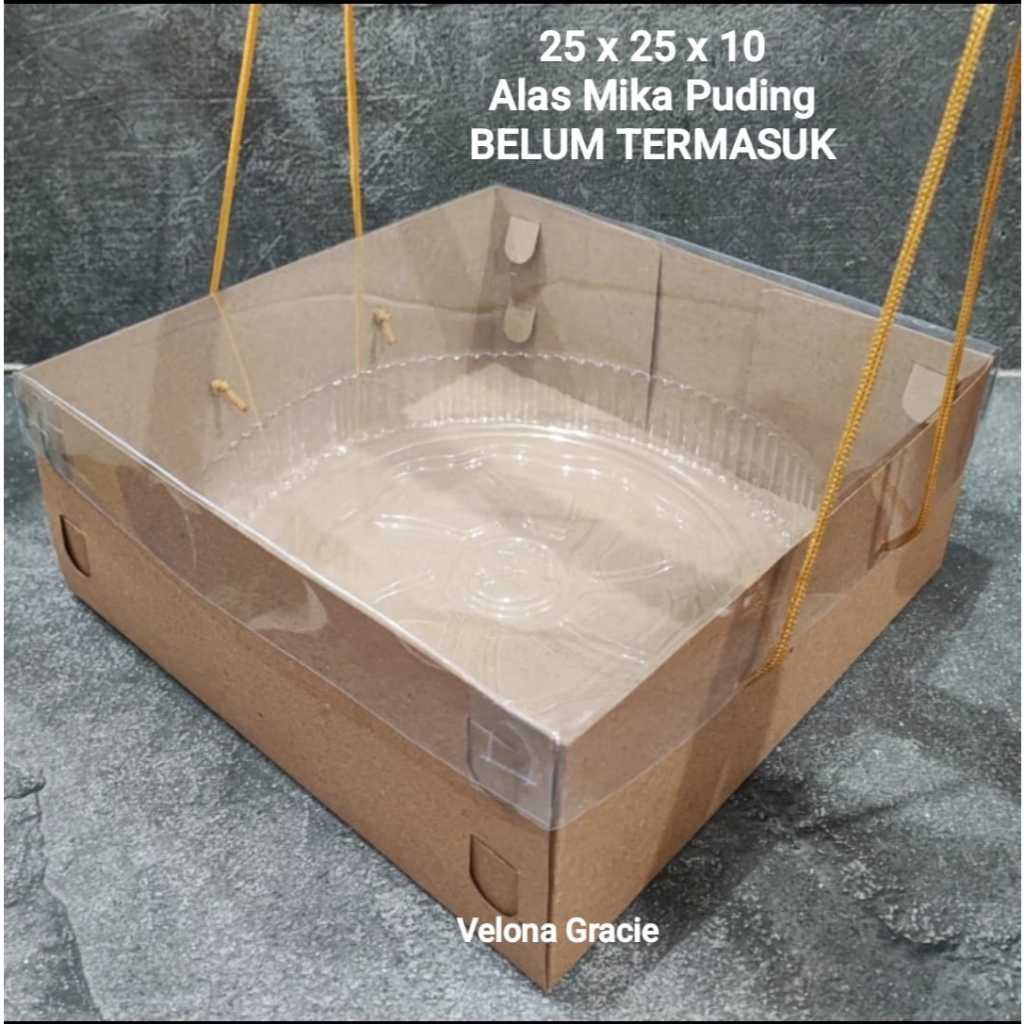 

Dus Tenteng Kraft Mika 25x25x10 isi 10 pcs / Box Catering Puding Hampers