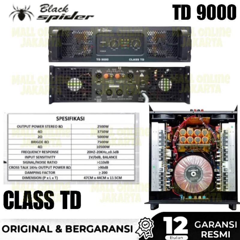 Power black spider td9000 Class td amplifier blackspider td 9000 original