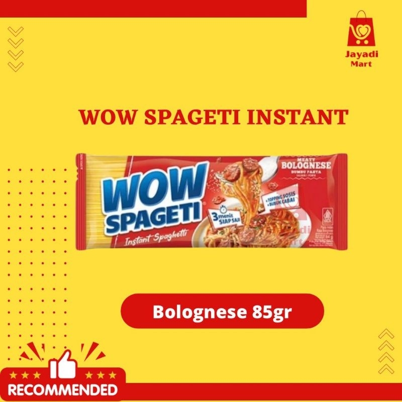 

WOW SPAGETI INSTANT CARBONARA 88gr | BOLOGNESE 84gr