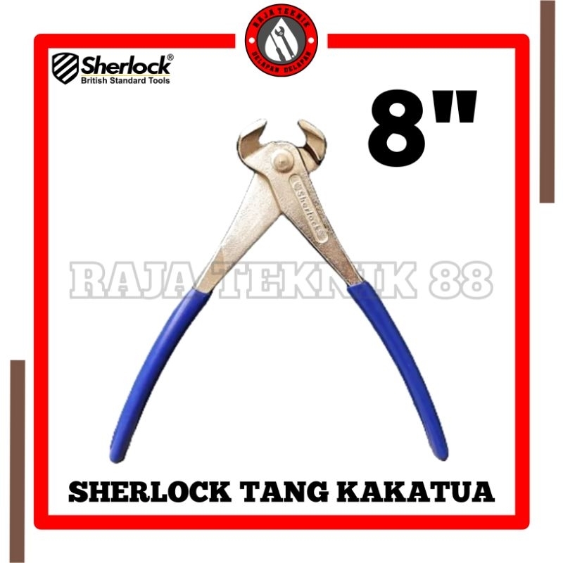 SHERLOCK Tang Gegep Kakatua 8 inch Pemotong Kawat Gegep Kepala Besar Sherlock Chrome Vanadium