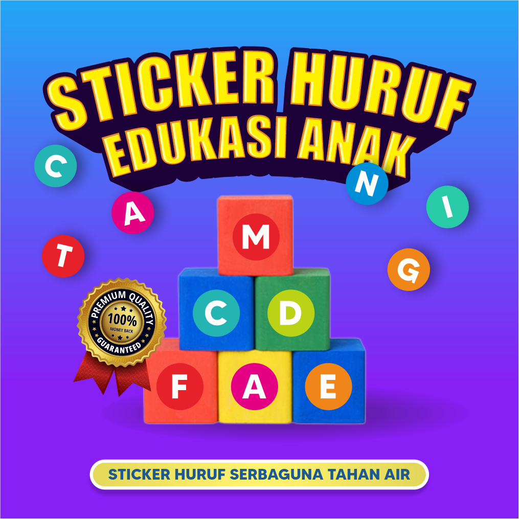 

sticker huruf edukasi anak stiker huruf waterproof tahan air stiker alfabet mainan edukasi