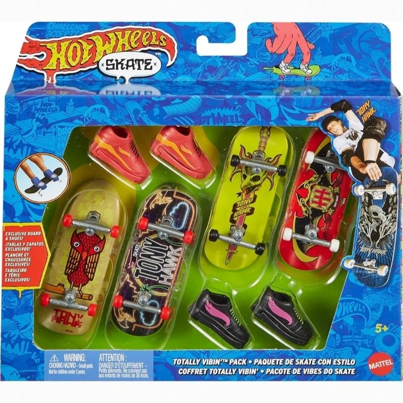 LIMITED STOCK Original Hot Wheels Skate Tony Hawk Fingerboards & Skate Shoes Multipack Skateboard Mi