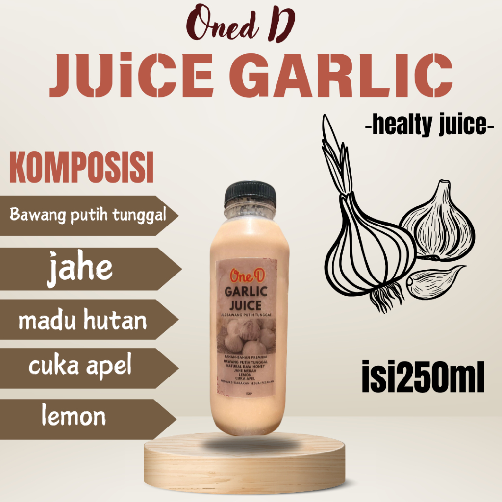 

JUS DIET BAWANG PUTIH TUNGGAL 250ML JAHE MERAH LEMON RAW HONEY GARLIC JUICE PREMIUM DETOX TUBUH