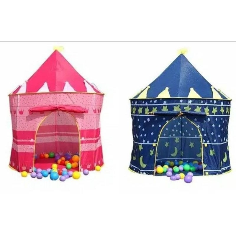 Tenda anak bentuk castle warna pink dan biru