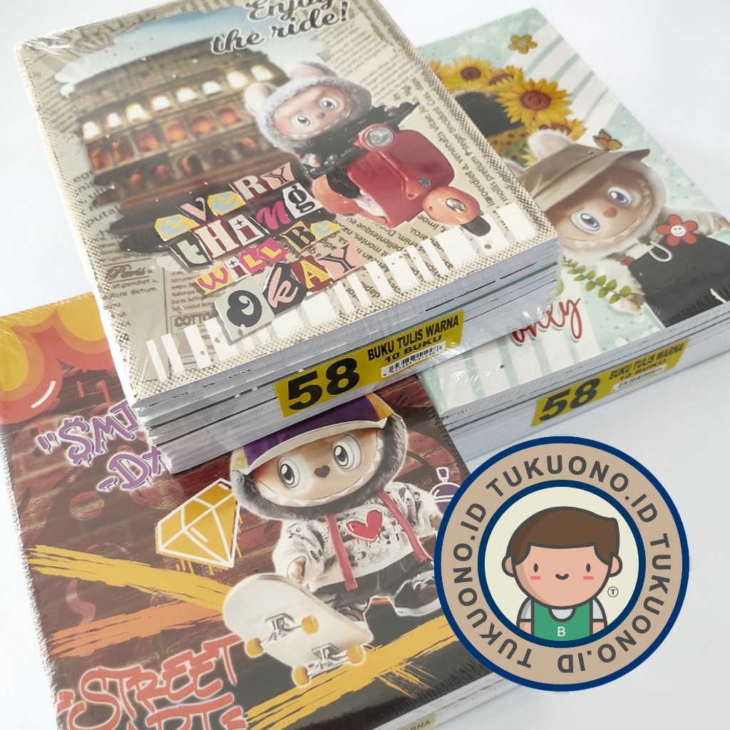

(1PACK) KIKY BUKU TULIS KWARTO LABUBU ISI 10 BUKU TULIS