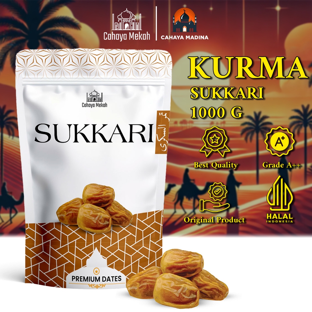 

Cahaya Mekah Kurma Sukari Thinwall 1 Kg - Kurma Raja Basah Premium Quality