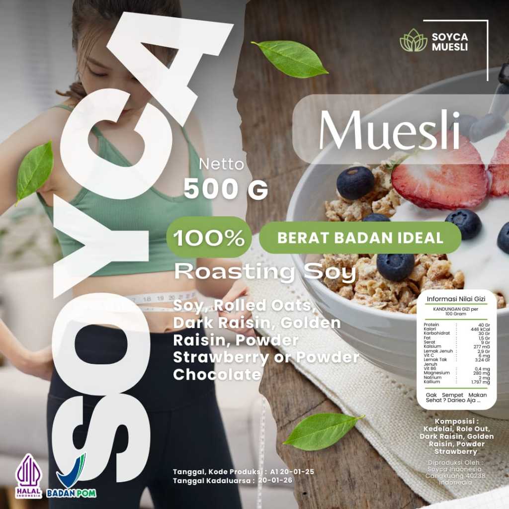 

Soyca Muesli Susu Penurun Berat Badan Sarapan Sehat Susu Penambah Berat Badan Makanan Sehat 1 kg 500 Gram Oatmeal Sereal Diet Sehat Muesli Murah Muesli Sehat Minuman Olahragawan Tinggi Protein