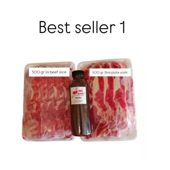 

BEST SELLER 1- daging slice MIX + sauce , BBQ YAKINIKU sukiyaki