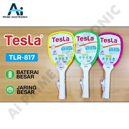 ORIGINAL TESLA TLR 817 Raket Nyamuk Listrik Cas Chargeable Kabel Charger