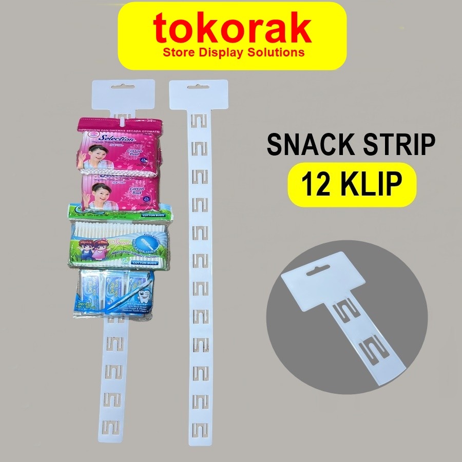 CLIP STRIP DISPLAY MAKANAN RINGAN KLIP STRIP GANTUNGAN SNACK HANGER STRIP PLASTIK TEBAL DISPLAY PROM