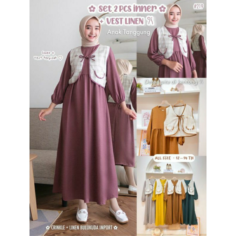 Gamis rompi terpisah korean style anak tanggung