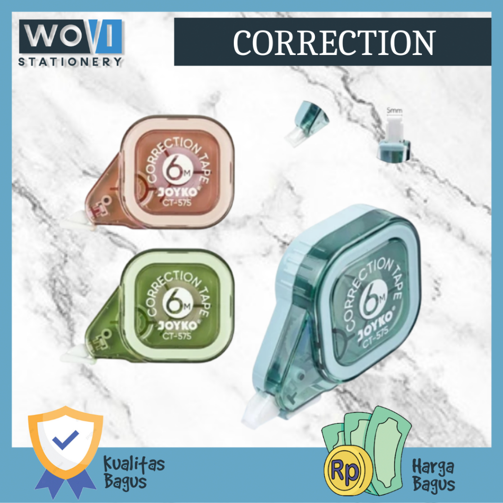 

[WOVI STATIONERY] Correction Tape CT-575 Bentuk Jam Joyko / Pita Koreksi CT-575 Bentuk Jam Joyko [PCS]