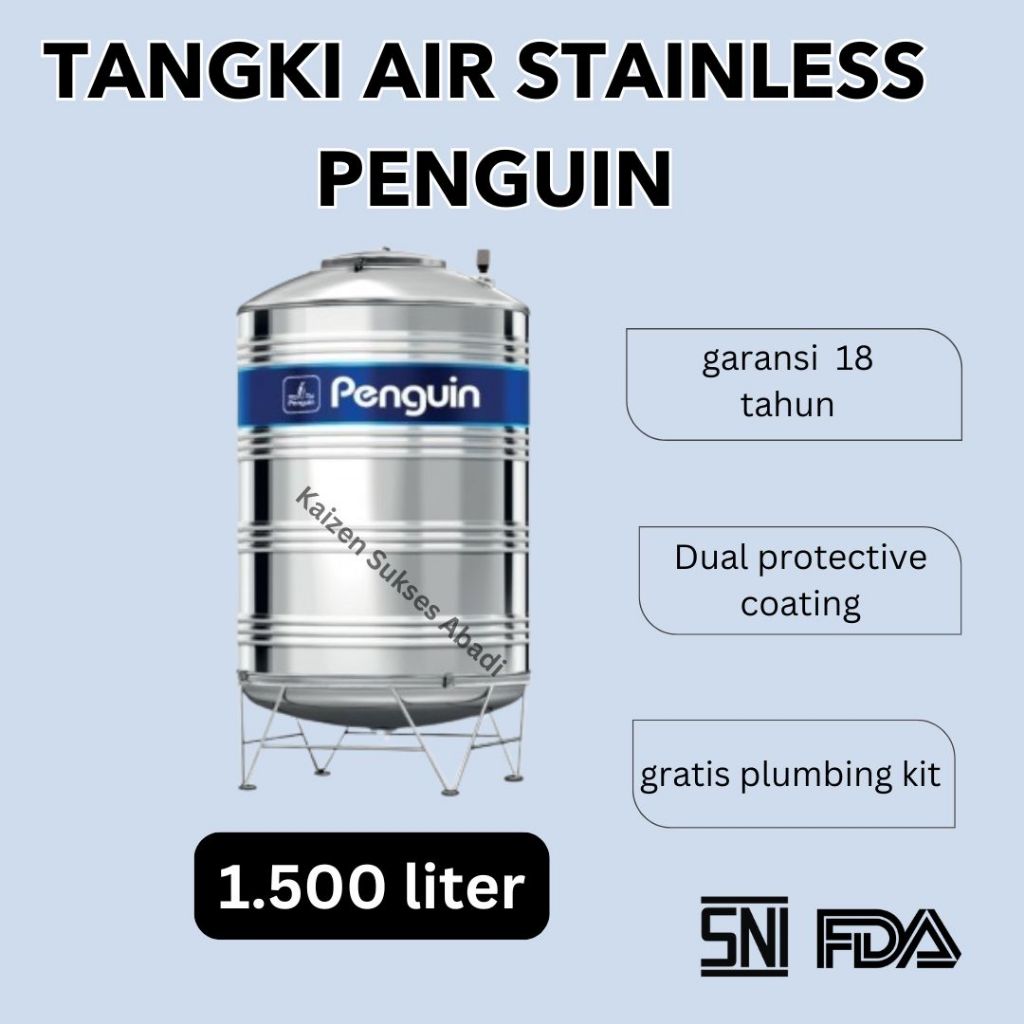 [PREORDER 2-4 MINGGU LEBIH] tandon tangki toren air atas stainless stenlis vertikal penguin pinguin 
