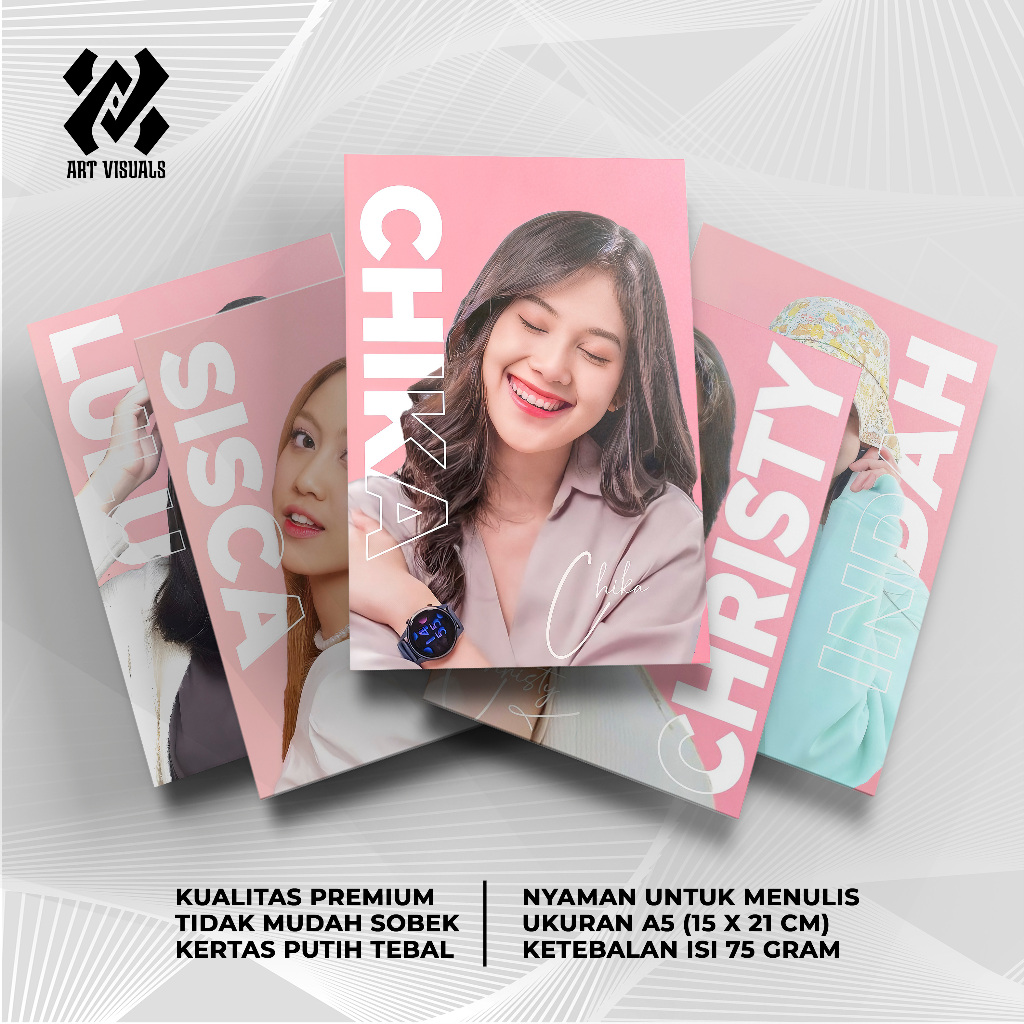 

Buku Tulis Custom Tema JKT 48 Member Terlengkap Termurah Model Bebas Pilih Foto / Buku Tulis Sekolah / Buku Catatan