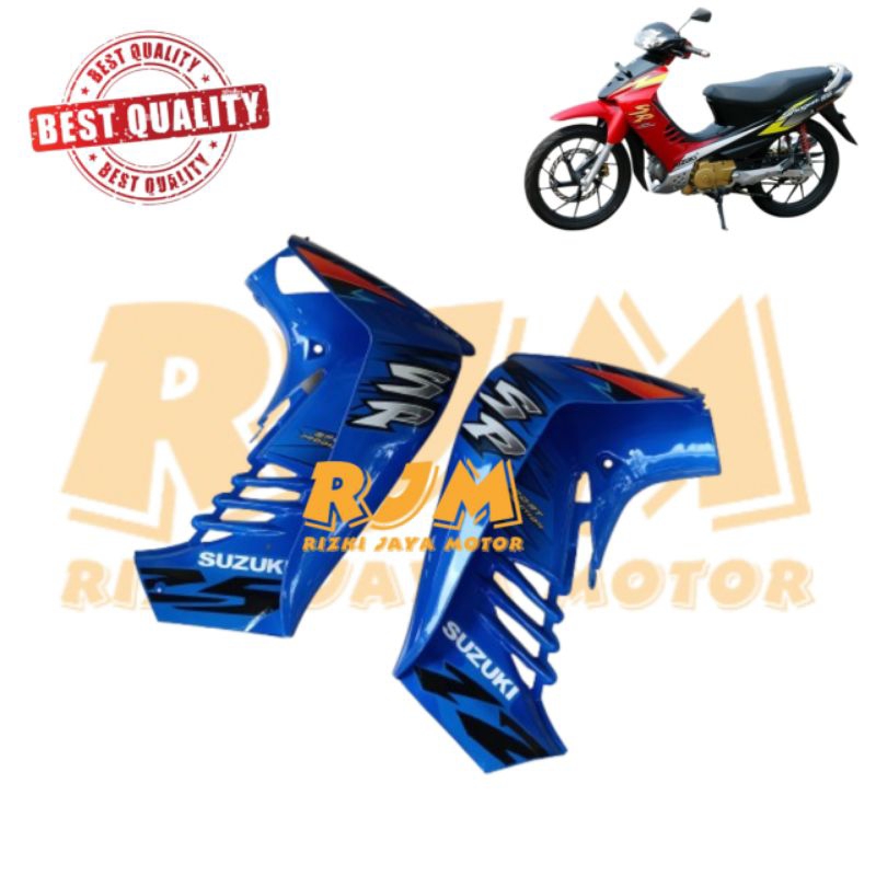 SAYAP DEPAN SHOGUN 125 SP BIRU PLUS STRIPING