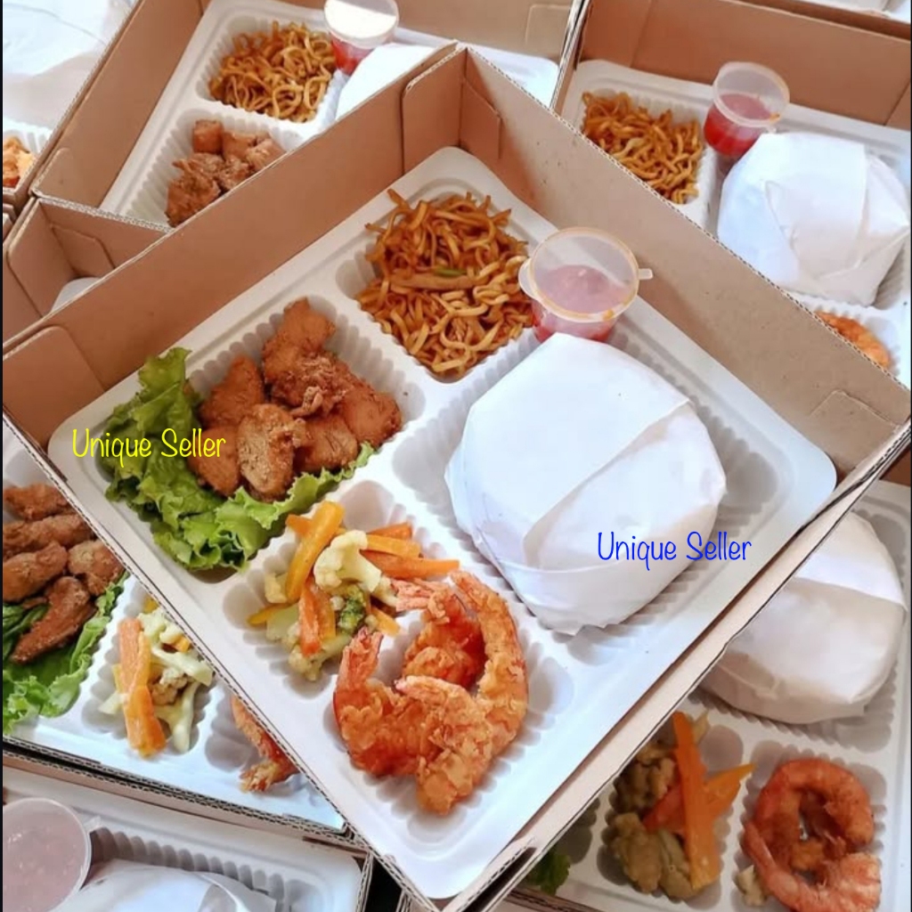 [Isi50] Mika Sekat 4 Warna Putih untuk dus nasi 18x18 uk 18 / Mikat Sekat 4 Putih untuk dus 18 x 18