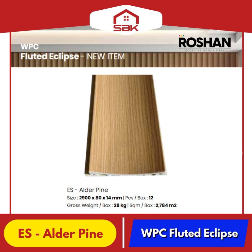 Fluted Roshan 2900x80MM | WPC Fluted Eclipse Roshan