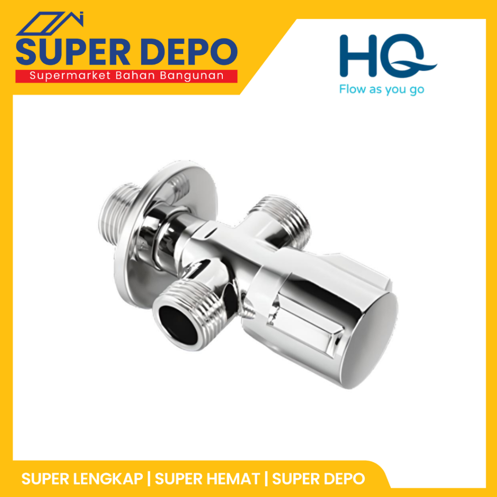STOP KRAN 2 CABANG/LUBANG HQ - DOUBLE STOP VALVE 1/2"