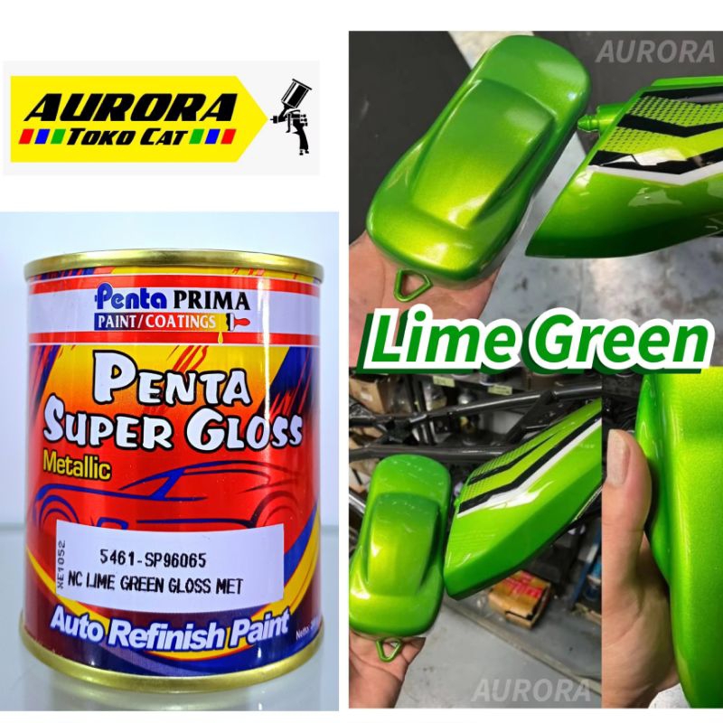 Cat Lime Green Gloss Metallic Penta Hijau Ijo Metalik Metalic 200ml