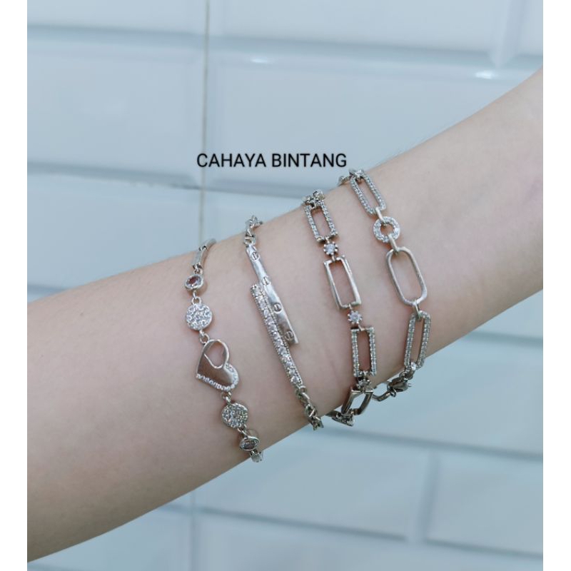 GELANG RANTAI VARIASI.GELANG TANGAN PERAK ASLI 925 BISA BUY BACK