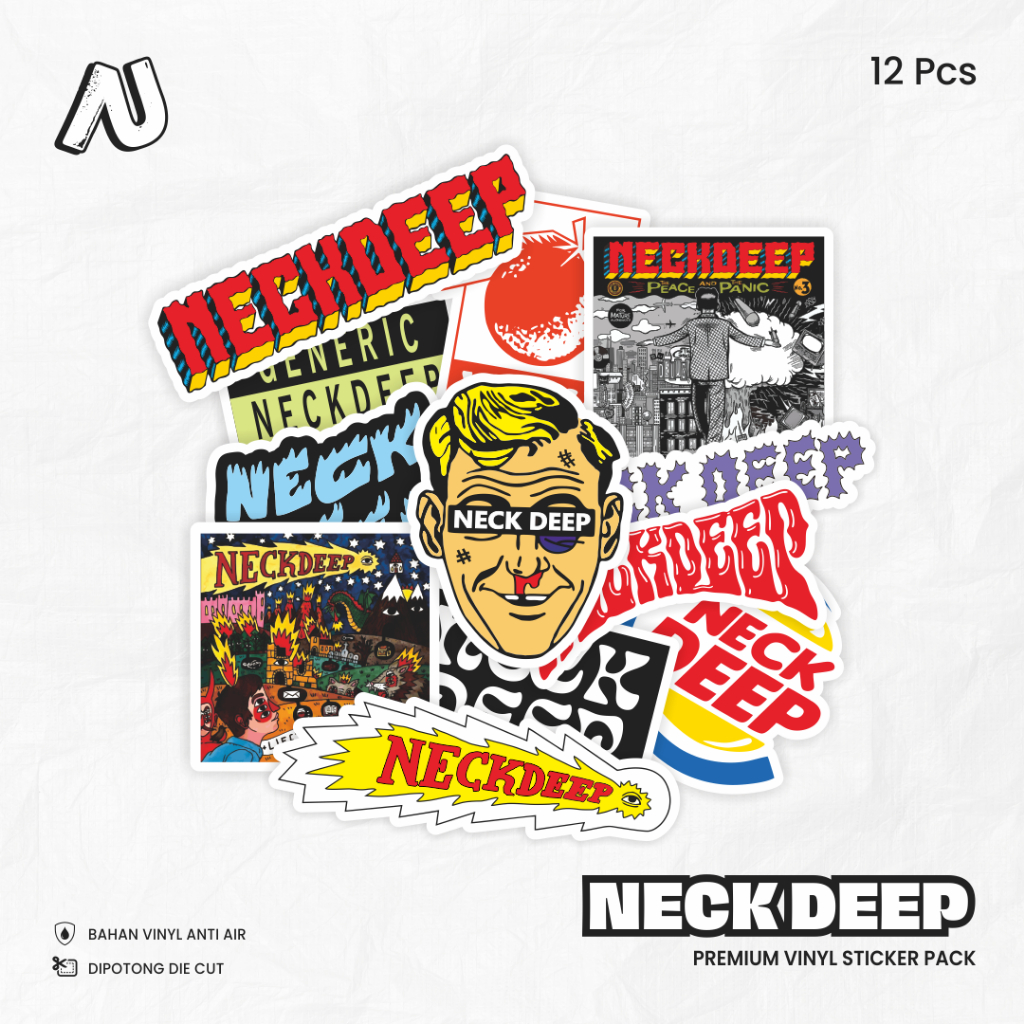 

Sticker Pack Band Neck Deep Stiker Pop Punk Vinyl Waterproof Laptop HP Motor Anti Air keren