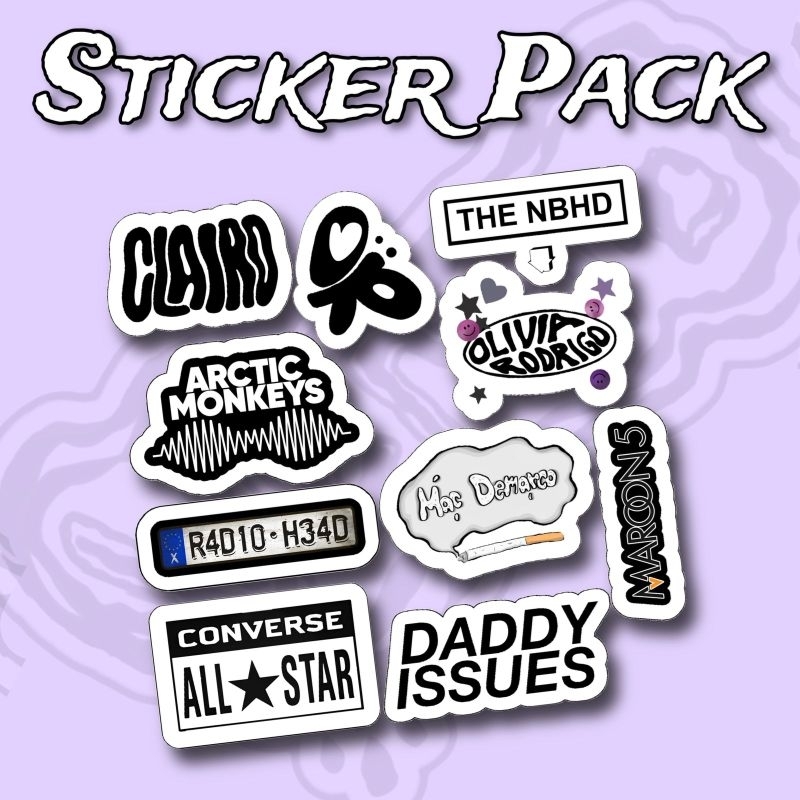 

Sticker Pack Music Band Mix Vol 1 isi 10 pcs vinyl waterproof