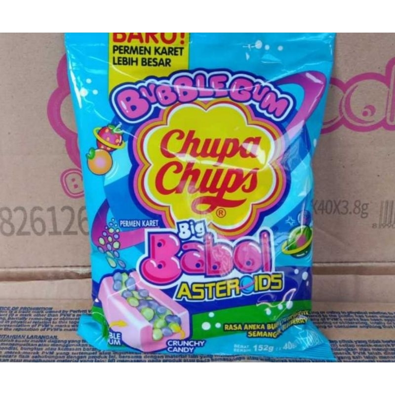 

Bubble Gum Chupa Chups Big Babol - Permen Karet Rasa Tutti Frutti 152 gr isi 40 Pcs