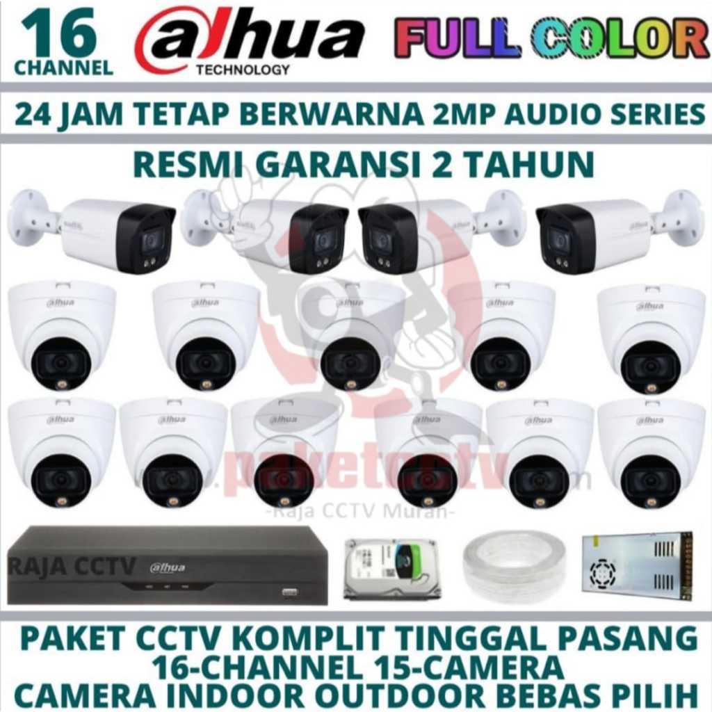 PAKET CCTV D@HUA 2MP 15CAMERA COLORVU KAMERA CCTV