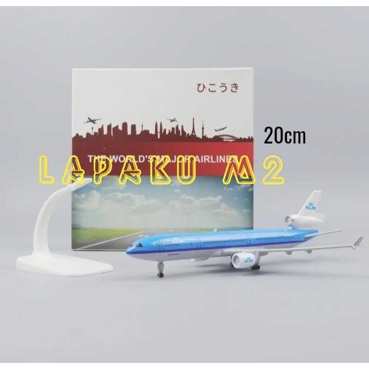 Miniatur Diecast Pesawat MD11 KLM 20Cm Ada Roda